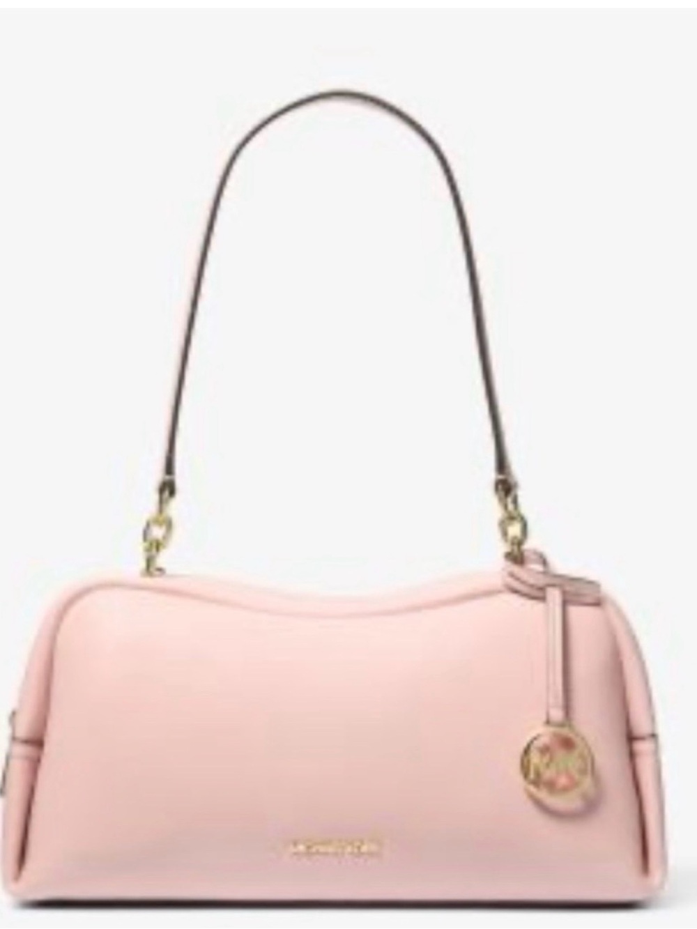 NWT Michael Kors Medium Cecily Pink Top-Handle Suede Satchel with Gold Hardware